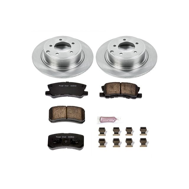 POWERSTOP Autospecialty KOE1630 Rear Replacement Brake Kit-OE Brake Rotors & Ceramic Brake Pads For 200 Sebring Avenger Caliber Compass Patriot Lancer Outlander Outlander Sport [Model Specific]