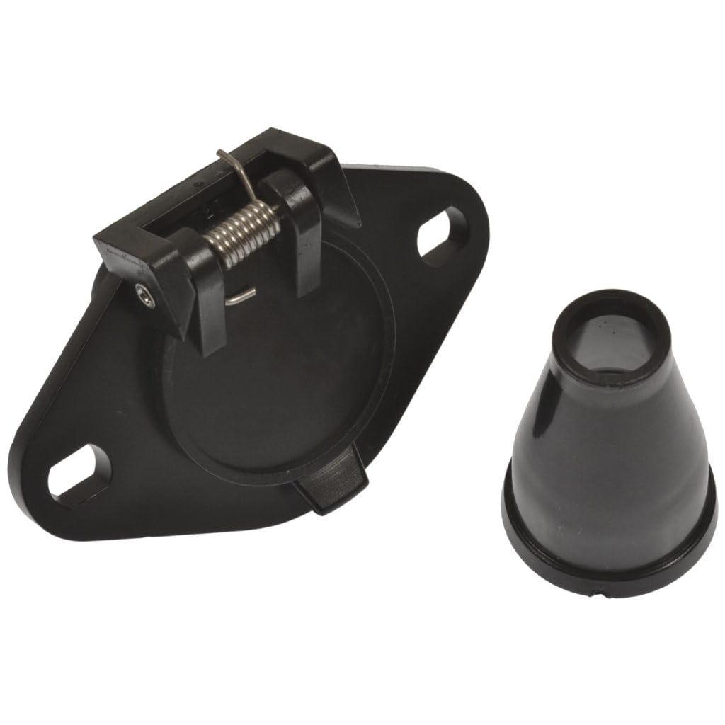 6P-103V POLLAK 6-Pole Round Plastic Vehicle End Socket with Rubber Boot