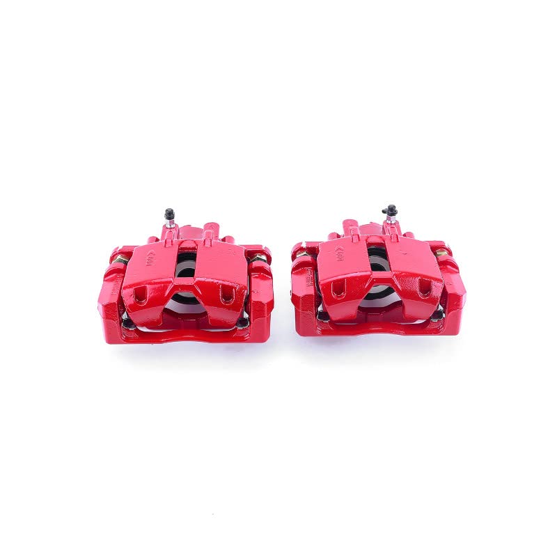 Power Stop Pair of High-Temp Red Powder Coated Rear Calipers For Cadillac CTS 2003-2007, Cadillac STS 2005-2011 [Model Specific]