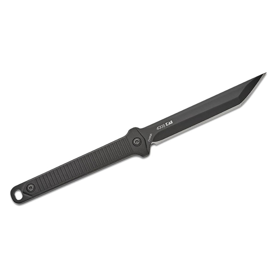 Dune Kershaw Full Tang Neck Knife (4008X) Compact 3.8 3Cr13 Stainless Steel Fixed Blade with Black-Oxide Finish, Textured Injection Molded Handle, Secure Molded Sheath and Lanyard, 2.5 oz.