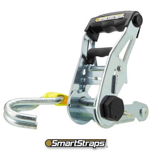 14’ SmartStraps Ratchet Straps, 2 Pack –5,000lbs Break Strength, 1,667lbs Safe Work Load –Commercial Tie Down Straps for Heavy Duty Cargo, Haul Equipment and Vehicles