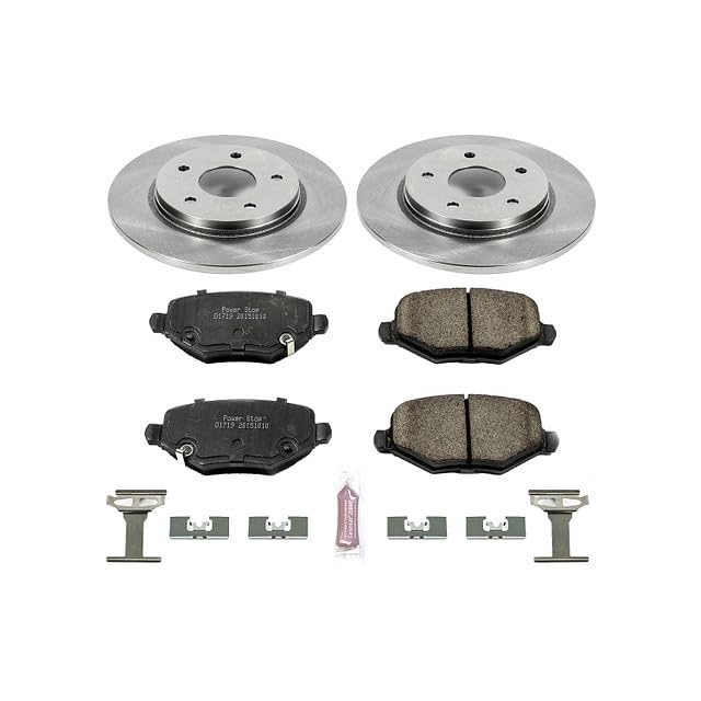 POWERSTOP Autospecialty KOE6544 Rear Replacement Brake Kit-OE Brake Rotors & Ceramic Brake Pads For Chrysler Town & Country, Dodge Grand Caravan, Dodge Jour, Ram C/V, VW Routan [Model Specific]