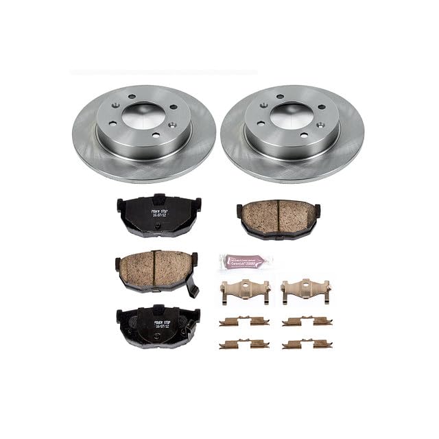 POWERSTOP Autospecialty KOE3106 Rear Replacement Brake Kit-OE Brake Rotors & Ceramic Brake Pads For Hyundai Elantra 1997-2006, Hyundai Tiburon 1997-2001 [Model Specific]