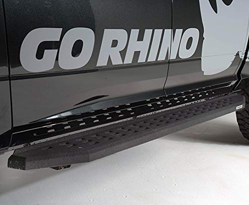 RB20 Running Boards & Brackets Go Rhino | Galvanized Steel, Protective Bedliner Coating | 69450568T | Fits 2007-2018 Jeep Wrangler JKU, 4-Door