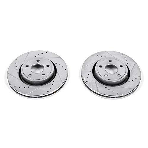 Power Stop AR83078XPR Evolution Drilled & Slotted Front Rotor Pair For Dodge Durango, Jeep Grand Cherokee, Dodge Durango, Jeep Grand Cherokee L, Jeep Grand Cheroke [Model Specific]