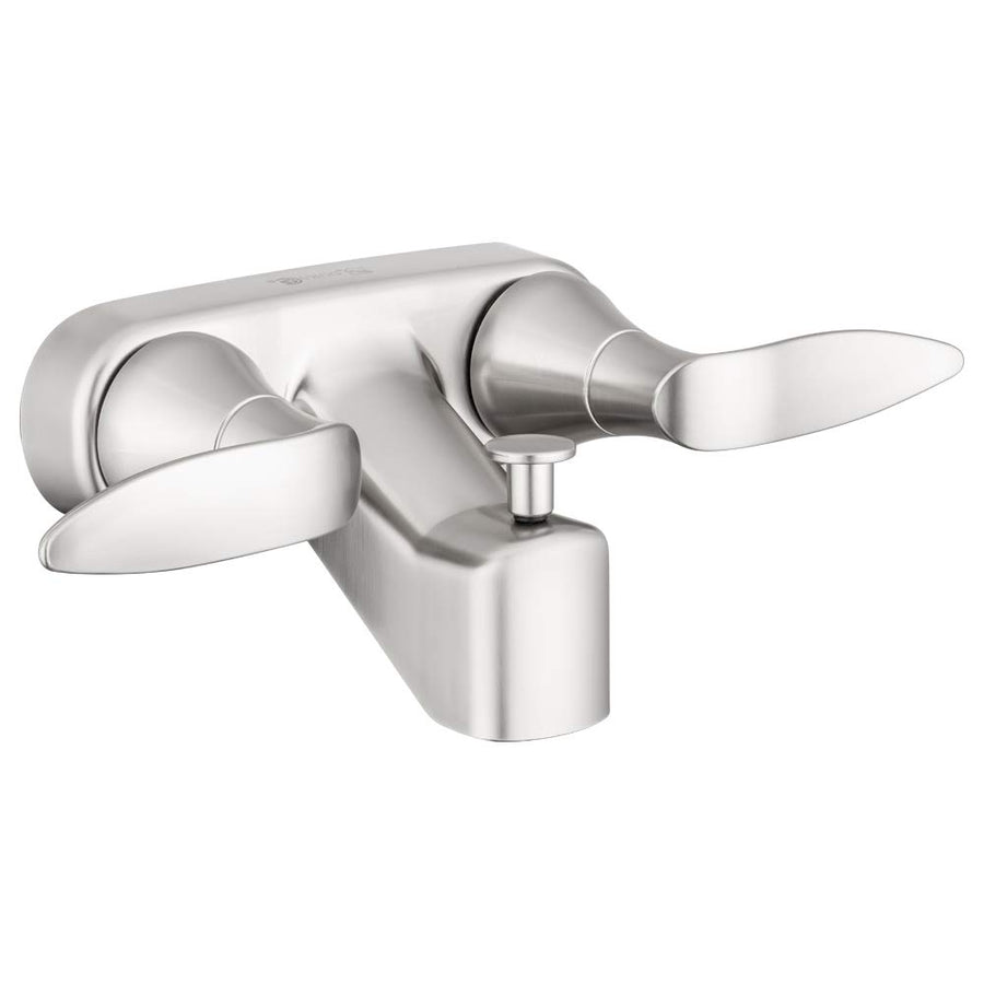 Dura Faucet RV Tub, Shower Faucet Valve Diverter DF-SA110LH-SN with Winged Levers (Brushed Satin Nickel)