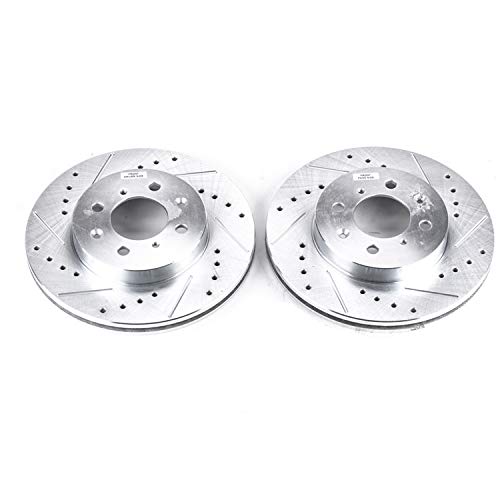 Power Stop Front JBR522XPR Drilled & Slotted Evolution Rotor Pair For Acura EL, Acura Integra, Honda Civic, Honda Civic del Sol, Honda Fit, Honda Insight [Model Specific]