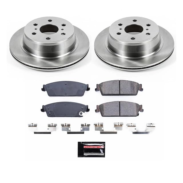 POWERSTOP Rear KOE2083 Autospecialty Replacement Brake Kit with Brake Rotors and Ceramic Brake Pads For Cadillac Escalade | Chevy Silverado Suburban Tahoe | GMC Sierra Yukon XL, Yukon Denali