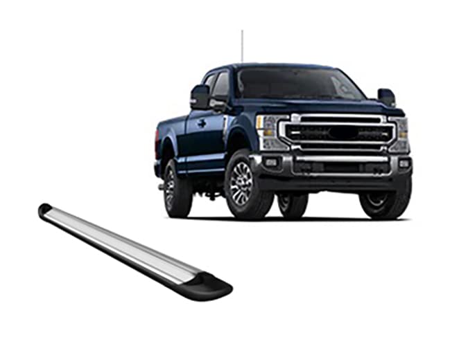 Silver Black Horse Aluminum Transporter Running Boards Compatible with 2015-2024 Ford F-150 Super Cab / 2017-2024 F-250 350 450 550 Super Duty Super Cab