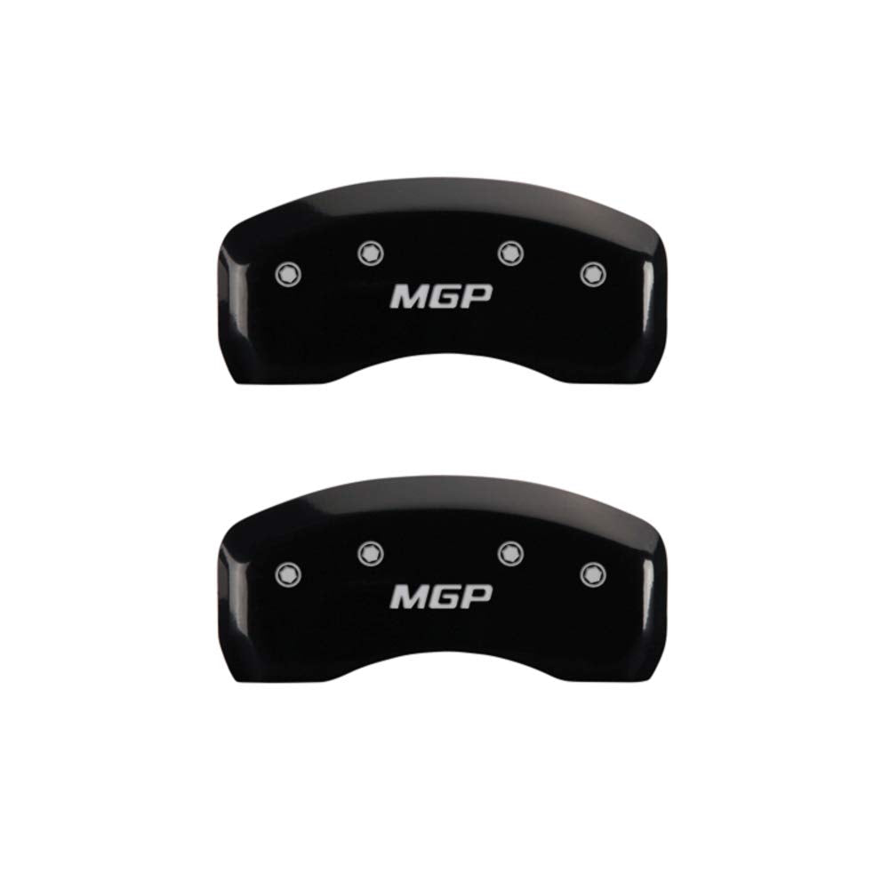 MGP 10246RMGPBK Caliper Covers Black Powder Coat Finish, Silver Characters, Set of 2