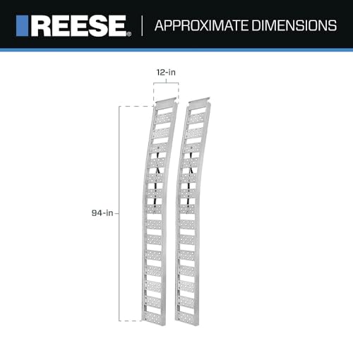 Reese Arched Aluminum Loading Ramp 9515820, 12 Inch x 94 Inch, 1,500 lbs. Capacity, Pair