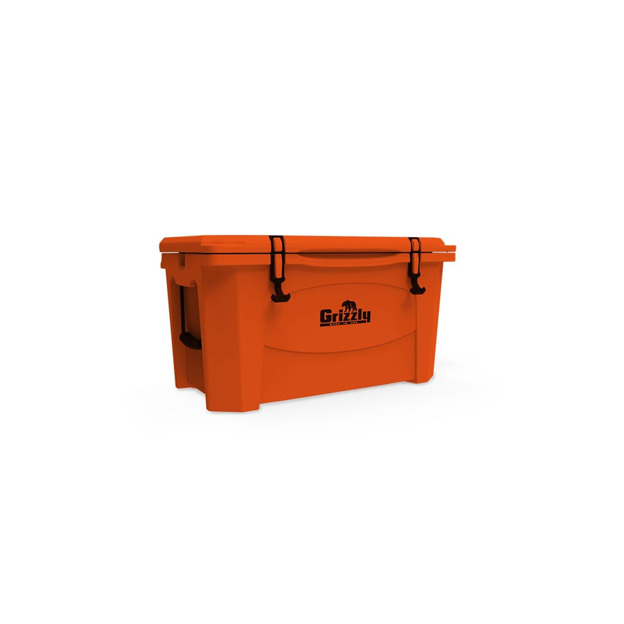 60 Cooler Grizzly | 60 qt Ice Chest Durable Rotomolded Insulated | Made in USA | Warranty for Life | For Beach Boat Camping Fishing Hunting | G60 | Orange
