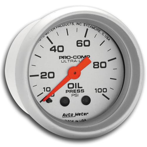 Auto Meter Ultra-Lite 4321 Mechanical Oil Pressure Gauge, Regular, 2.3125 in.