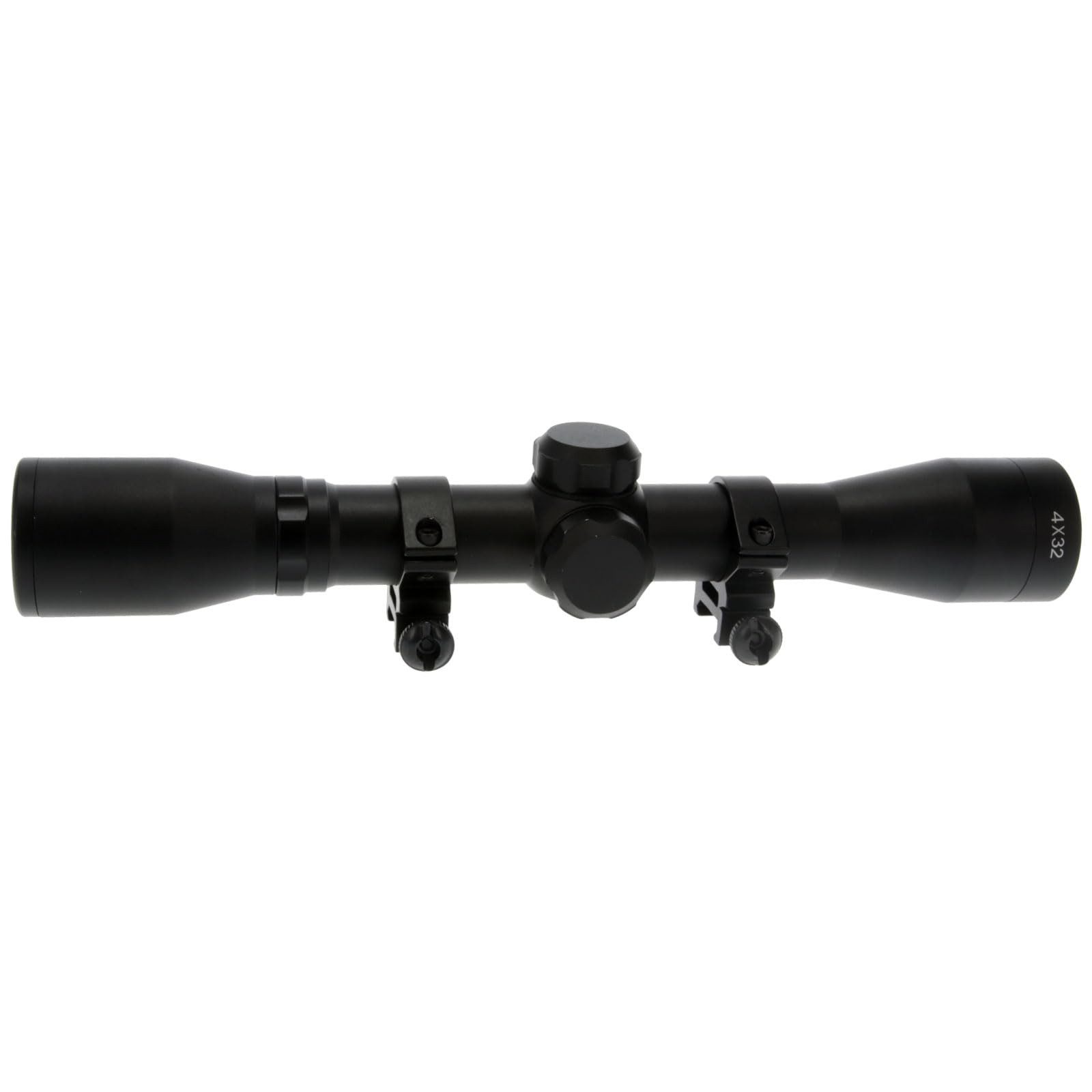 BUCKLINE TRUGLO Tactical Hunting Shooting Durable Waterproof Fogproof 1" Aluminum Tube Riflescope with Weaver-Style Mount Rings & Elastic Lens Covers Included, 4 x 32mm, Duplex Reticle