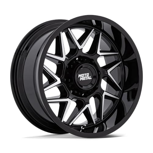 20X9 Moto Metal 8X6.5 5.79 20mm GLOSS BLACK W/MACHINED FACE - MO812BD20908020