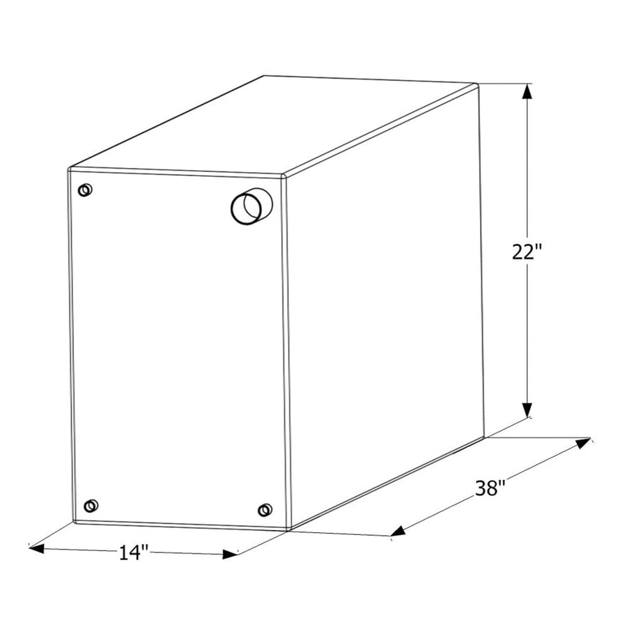 Fresh Water Tank ICON 12453, WT2453, 38x22x14, 50 Gal., Tank Only