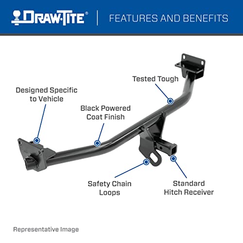 Class II Draw-Tite Hitch with 1-1/4" Square Receiver Tube Opening, Black