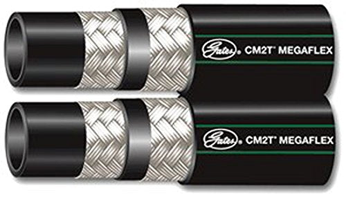 Gates Synthetic Rubber 8CM2TDL-XTFXCTN MegaFlex Connected Twin, 180' Length, 0.5" ID, 4000 Working PSI, 40°F to +212°F Temperature Range