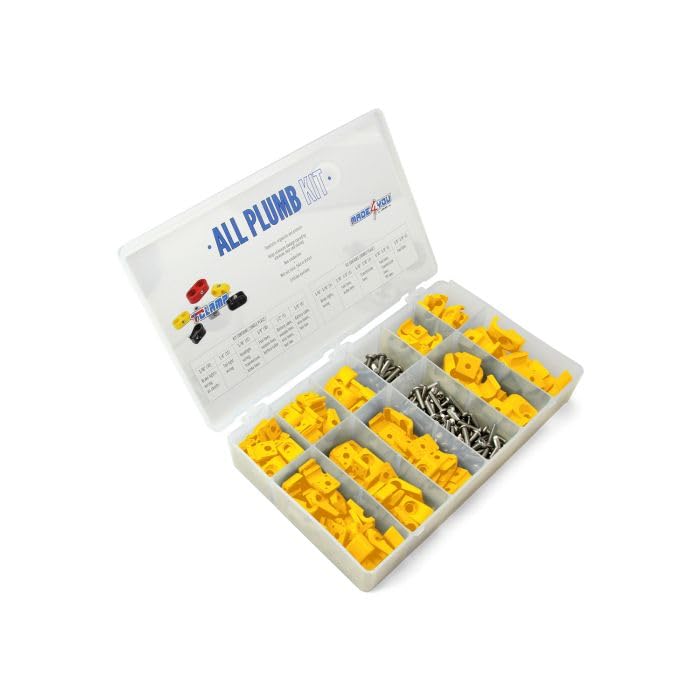 All Plumb T-CLAMP KIT, 3/16" to 3/8" Single and 5/16" to 3/8" Double Clamps, Yellow