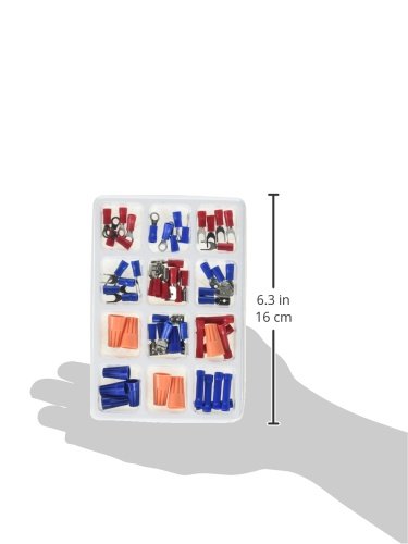 Terminal Assortment Kit Performance Tool 1484 - Includes Spade, Butt, Flat and Wire Nut Terminals - Convenient Storage Tray Included