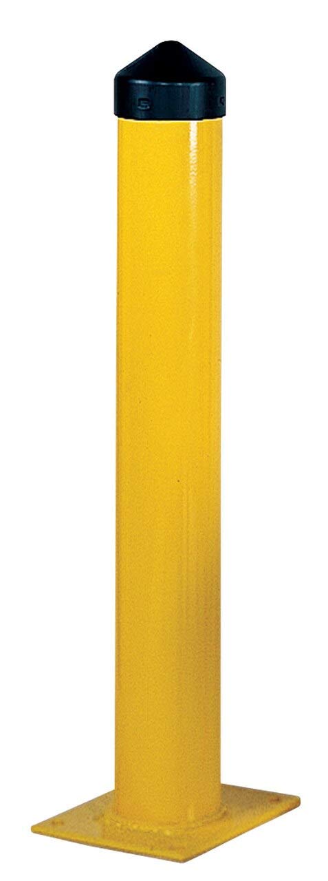 1756 Eagle Bollard Post, Round, 5" Size, 5-19/32" Diameter x 36" Height, Yellow
