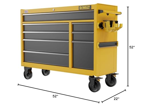 DEWALT 52 Inch Rolling Tool Chest with 8 Drawers, 100lb Drawer Capacity, DEWALT Workshop Storage System Compatible (DWST52082)