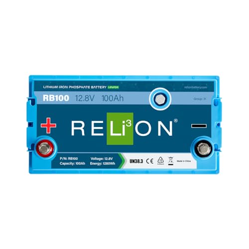 12v RELiON RB100 | 100Ah LifePO4 Lithium-ion Battery | Group 31 | 3500~5000 Cycles | Waterproof (IP67 Rating) | 10 Year Warranty | Perfect for Boat, Kayak, Trolling Motor, RV, Solar, Off Grid etc.