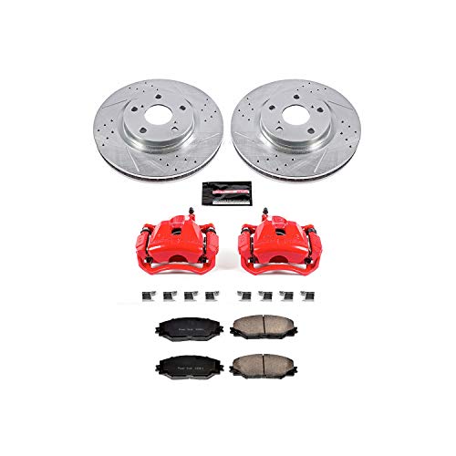 Power Stop Z23 Evolution Sport KC3054A Front Caliper Brake Kit- Brake Rotor, Carbon-Fiber Ceramic Brake Pads and Brake Caliper