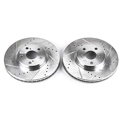 Power Stop Front JBR748XPR Drilled & Slotted Rotor Pair For Toyota Celica 1994-1999 [Model Specific]