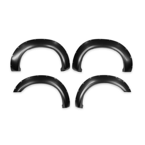 Fender Flares TrailFX for Ford F-250 Super Duty 2011-2016 Pocket Style Black Smooth Paintable Polypropylene Set of 4 Fender Flares with Stainless and Black Steel Rivets TrailFX TFF3005S