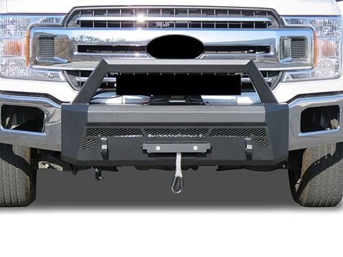 Heavy Duty Black Horse Armour III Front Winch Bumper Textured Black Compatible with 2018-2020 Ford F-150(Excl. 2020 Diesel models)-AR3HD41NL