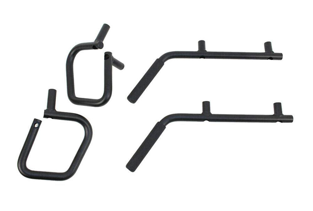 Fishbone Jeep Offroad Grab Handles Front and Rear 07-17 Wrangler JK 4 Door Steel Black Textured Powdercoat