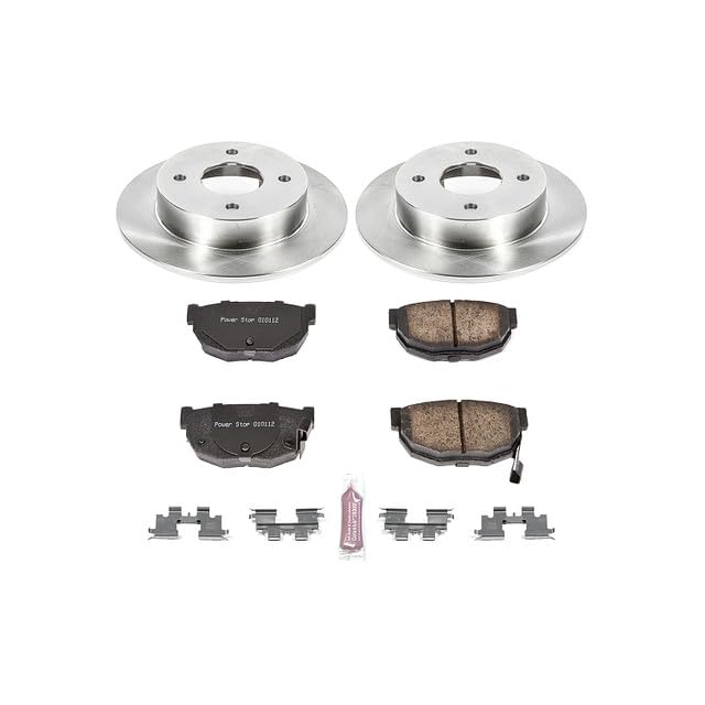 Power Stop Autospecialty KOE659 Rear Replacement Brake Kit-OE Brake Rotors & Ceramic Brake Pads For Nissan 240SX 1989-1998 [Model Specific]