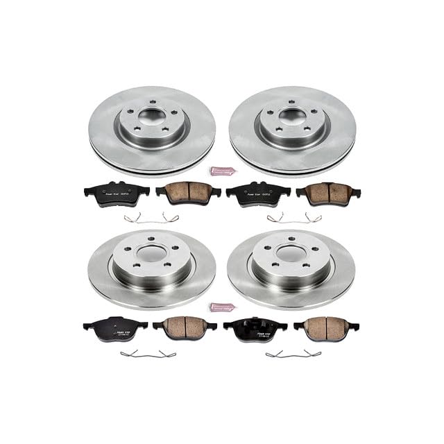 Power Stop Autospecialty KOE4051 Front and Rear Replacement Brake Kit-OE Brake Rotors & Ceramic Brake Pads For Volvo C30, Volvo C70, Volvo S40, Volvo V50 [Model Specific]