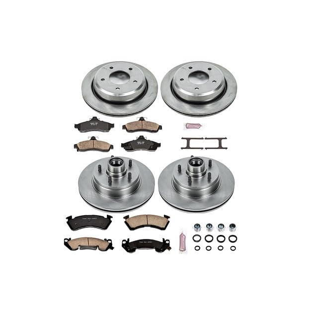 POWERSTOP Autospecialty KOE4338 Front and Rear Replacement Brake Kit-OE Brake Rotors & Ceramic Brake Pads For Chevrolet Impala 1994-1996 [Model Specific]