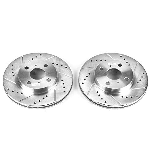 Power Stop Front JBR596XPR Drilled & Slotted Rotor Pair For Toyota Echo 2001-2005 Toyota MR2 Spyder 2000-2005/Toyota Echo 2001-2005 Toyota MR2 Spyder 2000-2005 [Vehicle Specific]