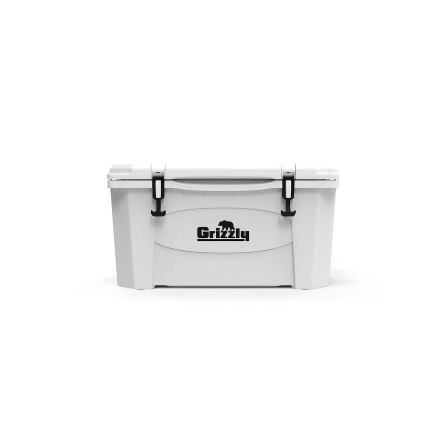 45 Cooler Grizzly | 45 qt Ice Chest Durable Rotomolded Insulated | Made in The USA | Warranty for Life | for Beach Boat Camping Fishing Hunting | G45 | White