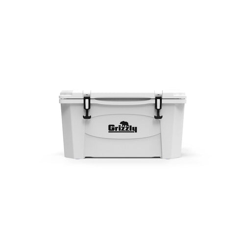 45 Cooler Grizzly | 45 qt Ice Chest Durable Rotomolded Insulated | Made in The USA | Warranty for Life | for Beach Boat Camping Fishing Hunting | G45 | White