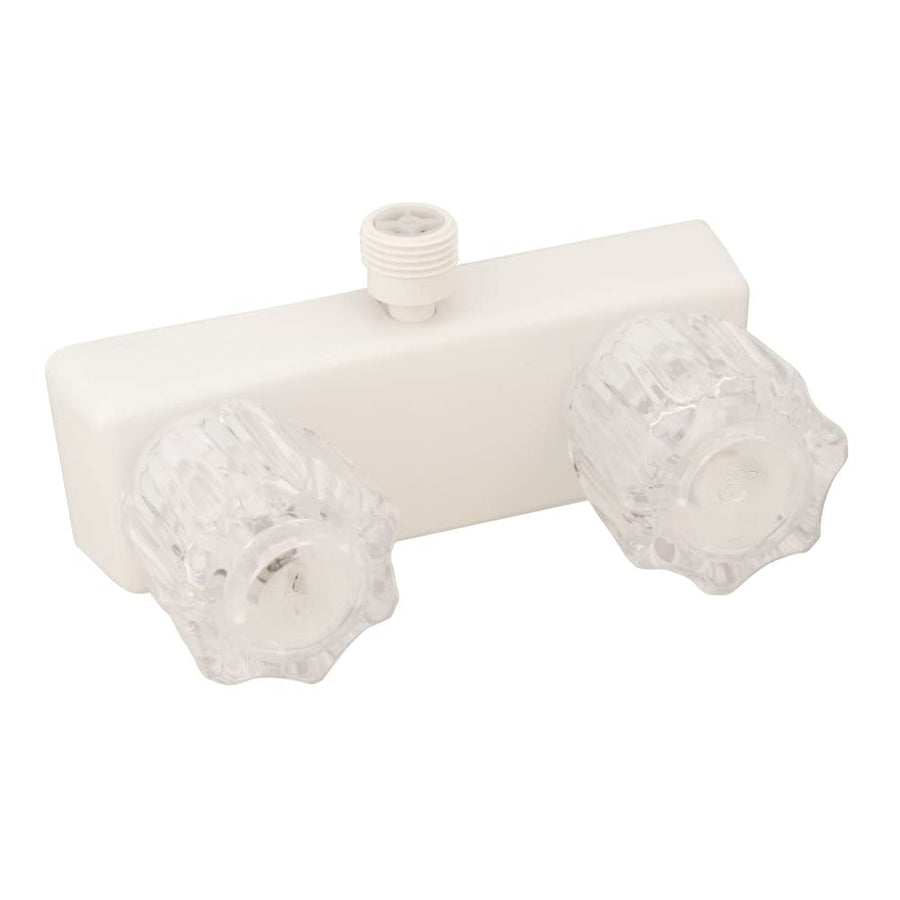 U-YJW53VBW Empire Faucets 4" Non-Metallic 2-Handle Shower only with Crystal or Smoked Crystal Handles - White