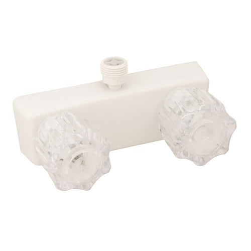U-YJW53VBW Empire Faucets 4" Non-Metallic 2-Handle Shower only with Crystal or Smoked Crystal Handles - White