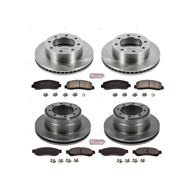 Power Stop Autospecialty KOE4033 Front and Rear Replacement Brake Kit-OE Brake Rotors & Ceramic Brake Pads For Ford F-350 Super Duty 2005-2010 [Model Specific]