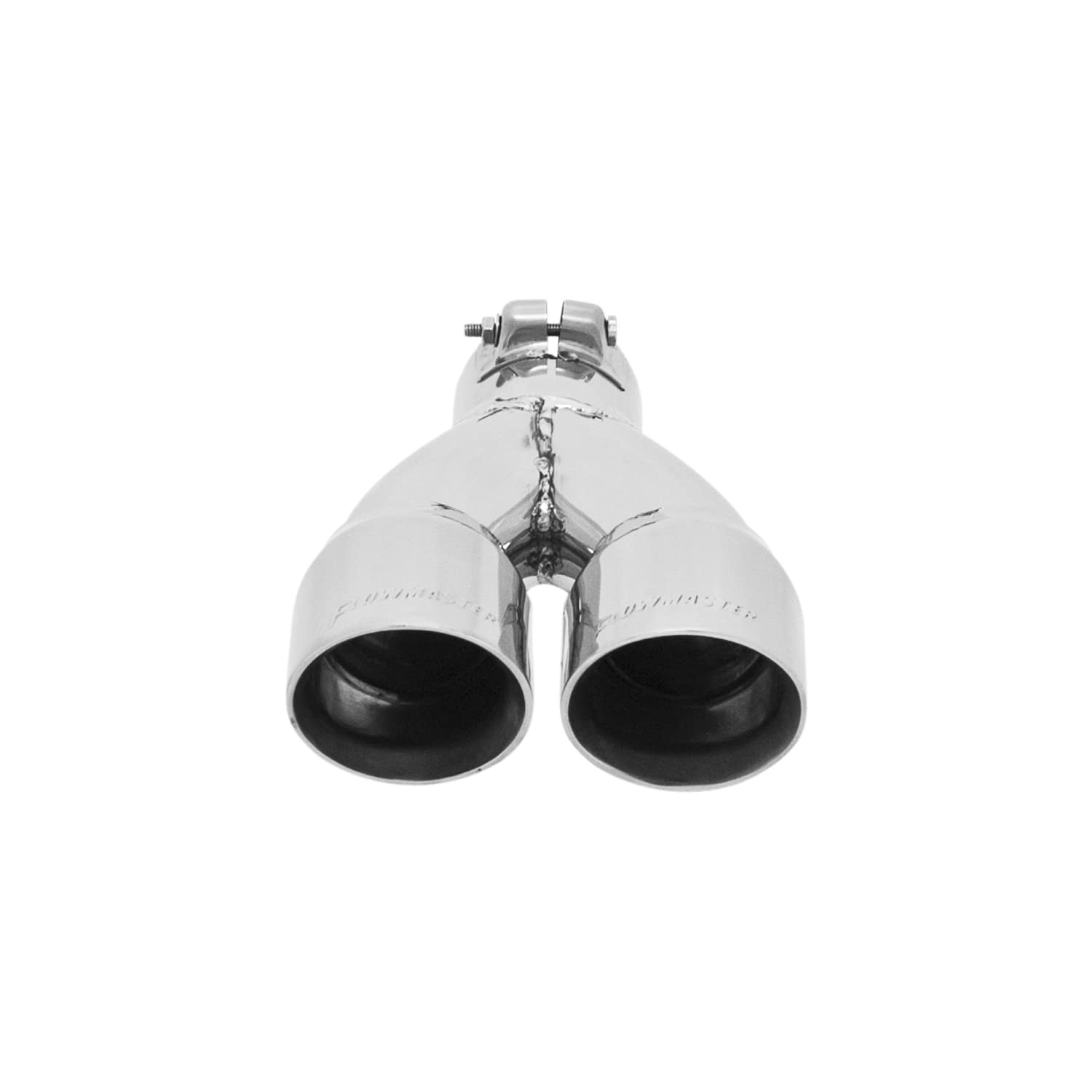 Flowmaster Exhaust Tip 15307 Polished 3 Inch Dual Angle Cut 304 Stainless Steel Fits 2.5 Inch Tubing Clamp on