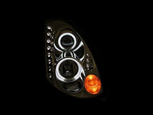 Projector Headlight Set ANZO USA w/CCFL Halo-Chrome 121364