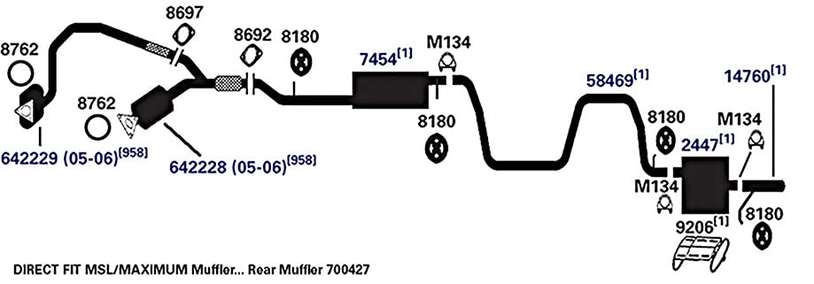 Exhaust Muffler AP Exhaust Products 7454