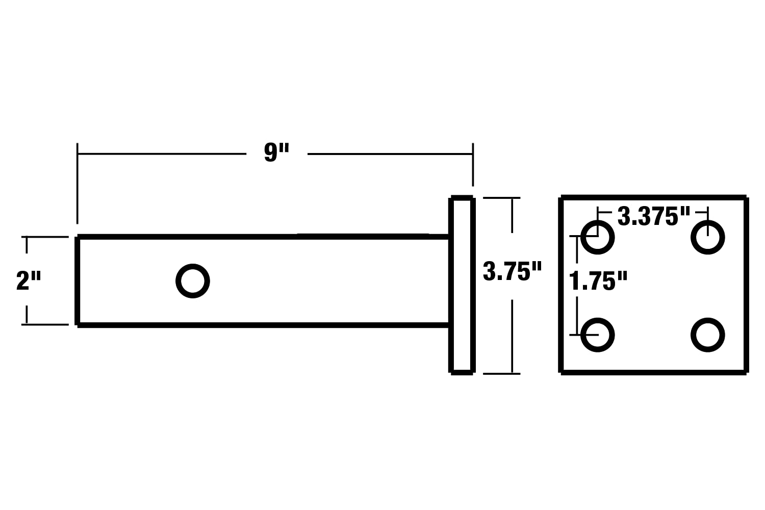 PM84 Buyers Products Pintle Hook Mount – 1 Position Adjustable Trailer Hitch Receiver for 2 Inch Trucks, 20,000 lb MGTW – Heavy-Duty Tow Hitch, 4,000 MVL Rated, 9"