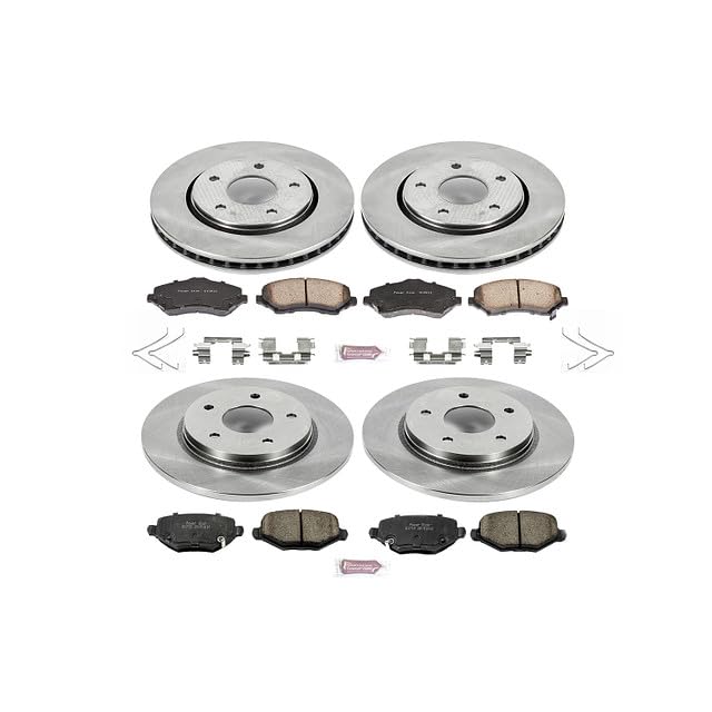 POWERSTOP Autospecialty KOE6563 Front and Rear Replacement Brake Kit-OE Brake Rotors & Ceramic Brake Pads For Town & Country, Grand Caravan, Jour, Ram C/V, VW Routan [Model Specific]