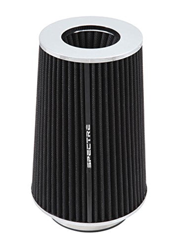 Universal Spectre Clamp-On Air Filter: High Performance, Washable Filter: Round Tapered; 3 in/3.5 in/4 in Flange ID; 10.6 in (269 mm) Height; 6 in (152 mm) Base; 4.75 in (121 mm) Top, SPE-9731, Black