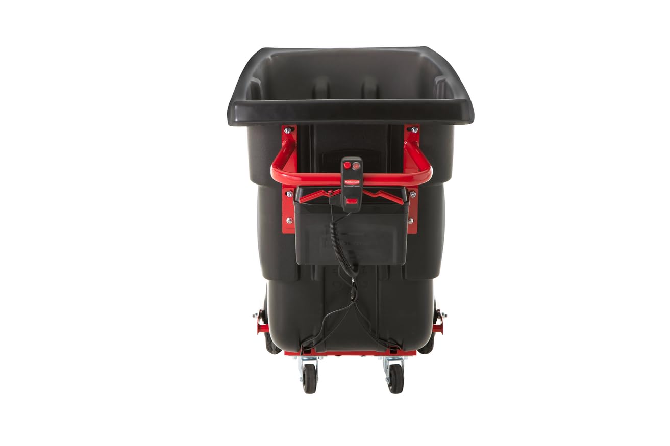 Rubbermaid Commercial Products Tilt Truck Motorized Rotomolded, 0.5 Cu. Yd. Size, Black, Motorized Truck Reduces The Effort to Transport Large Heavy Loads up to 850 Pounds
