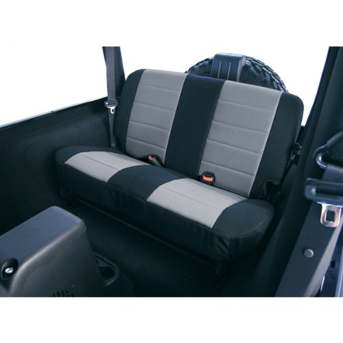 Rear Rugged Ridge 13263.09 Seat Cover, Neoprene Gray; 03-06 Jeep Wrangler TJ