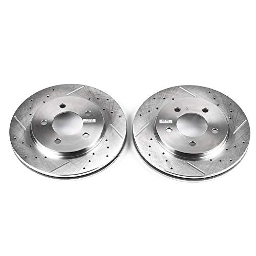 Power Stop AR8739XPR Evolution Front Drilled & Slotted Rotor Pair For Grand Voya, Prowler, Town & Country, Voya, Caravan, Grand Caravan, Grand Voyager, Prow, Prowler, Voyager [Model Specific]